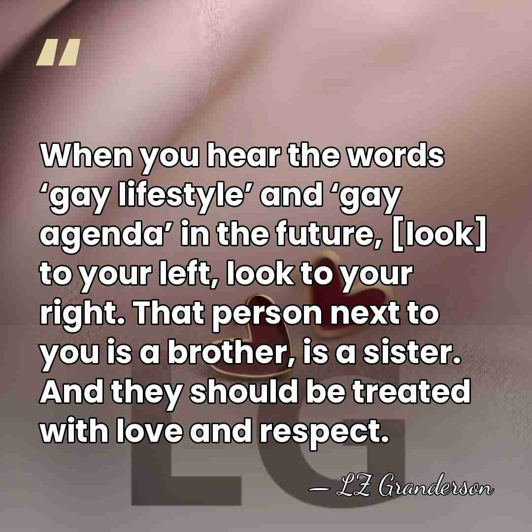 When you hear the words ‘gay lifestyle’ and ‘gay agenda’ in the&hellip; - LZ Granderson