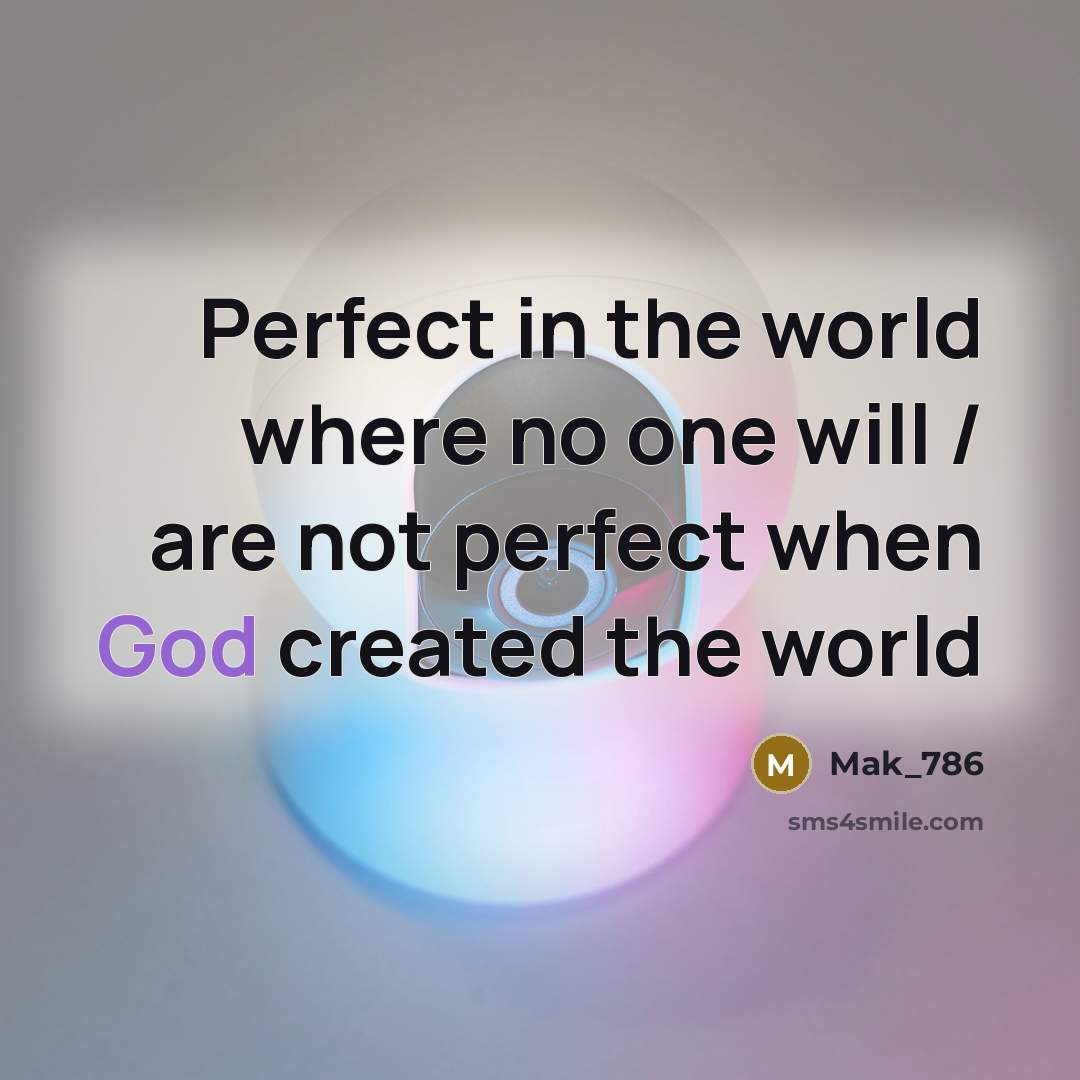 “Perfect in the world where no one will / are…” quote by Mak_786