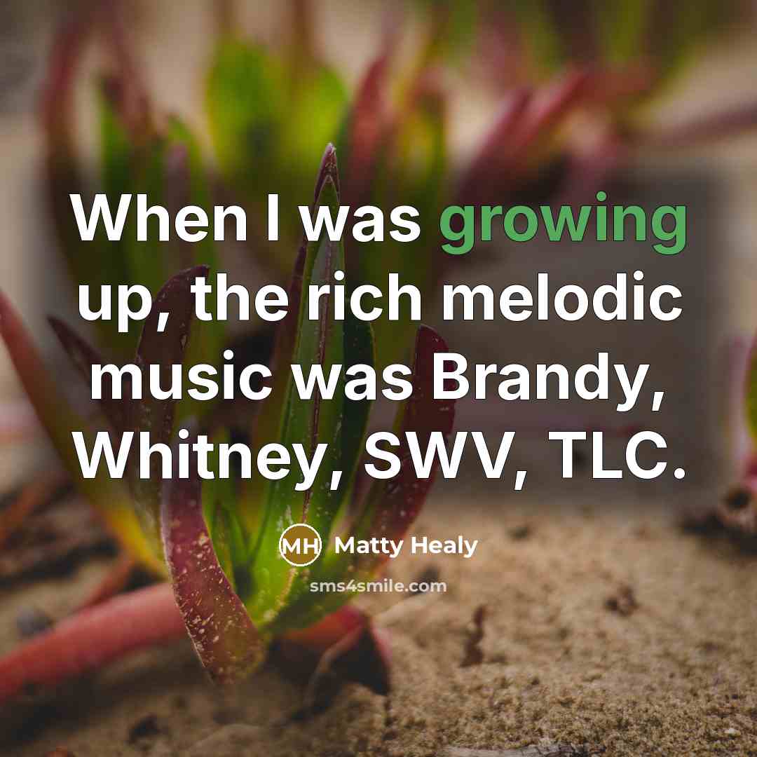 “When I was growing up, the rich melodic music was…” quote by Matty Healy