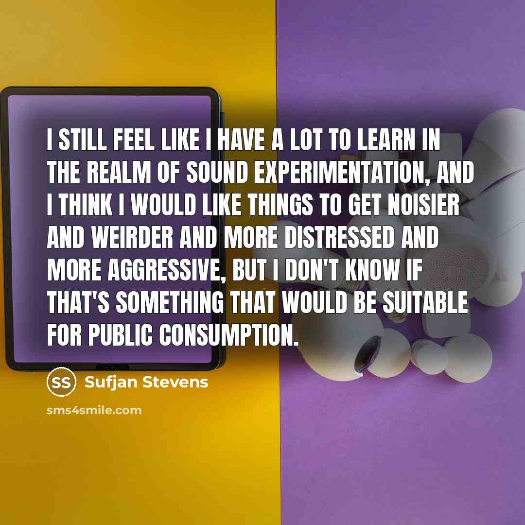 “I still feel like I have a lot to learn…” quote by Sufjan Stevens