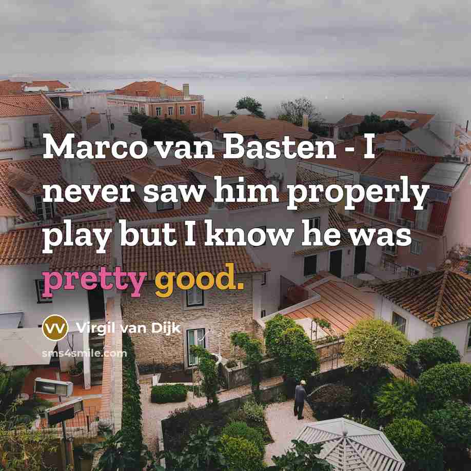 “Marco van Basten - I never saw him properly play but I know he was pretty good.” quote by Virgil van Dijk