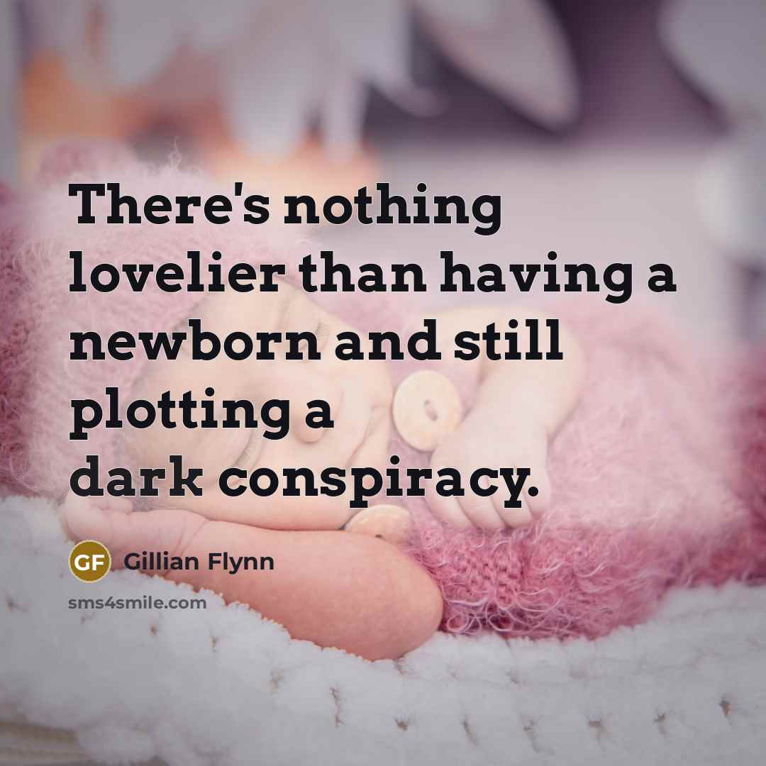 “There's nothing lovelier than having a newborn and still plotting…” quote by Gillian Flynn
