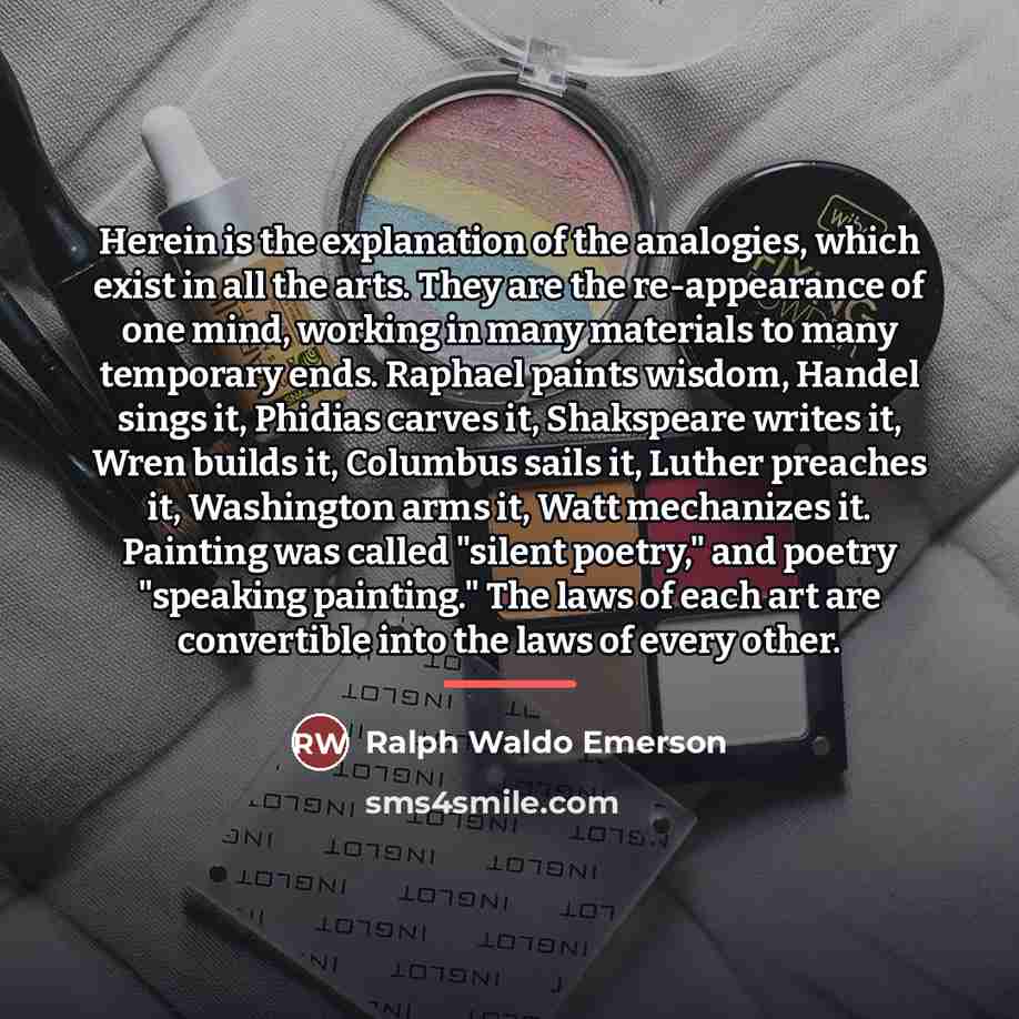 “Herein is the explanation of the analogies, which exist in…” quote by Ralph Waldo Emerson