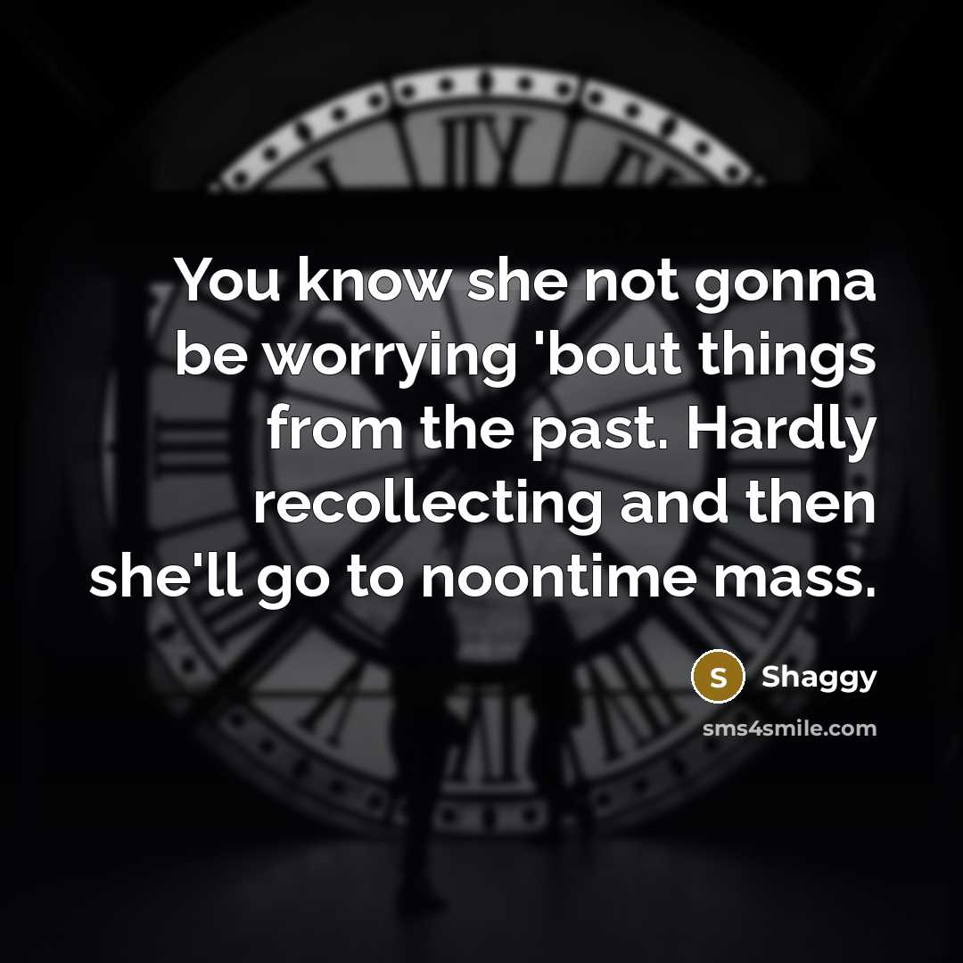 “You know she not gonna be worrying 'bout things from…” quote by Shaggy