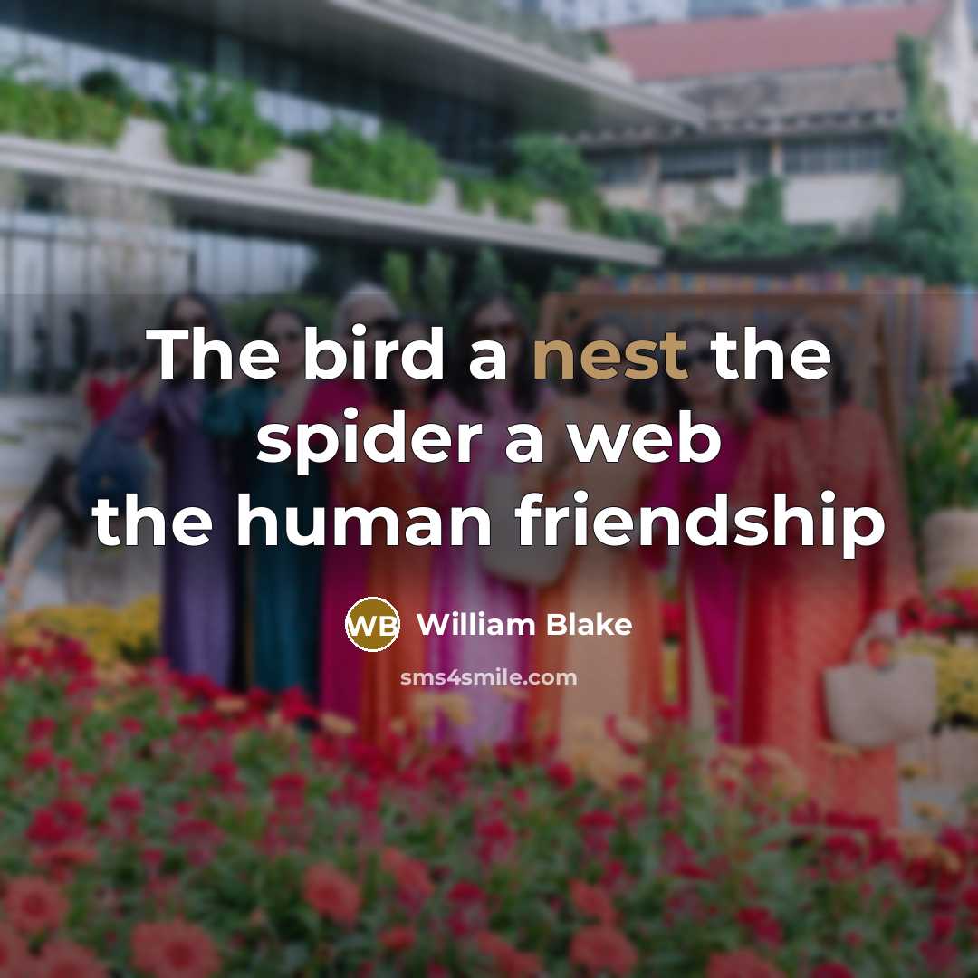 “The bird a nest the spider a web the human…” quote by William Blake