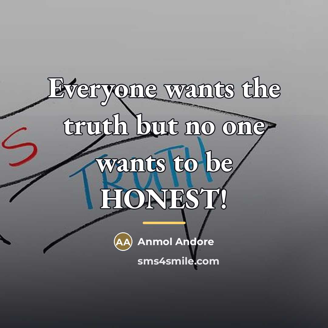 “Everyone wants the truth but no one wants to be…” quote by Anmol Andore