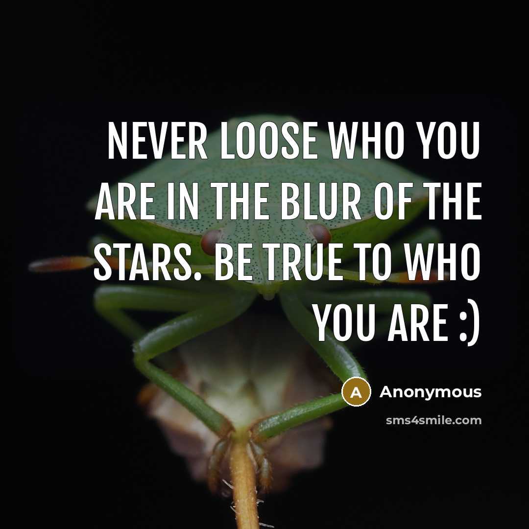 “Never loose who you are in the blur of the…” quote by Anonymous
