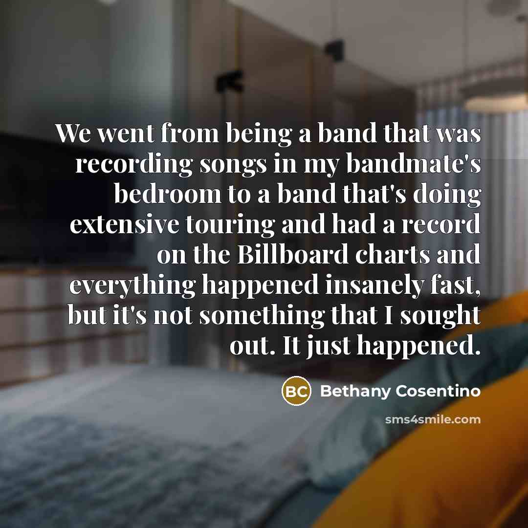 “We went from being a band that was recording songs…” quote by Bethany Cosentino