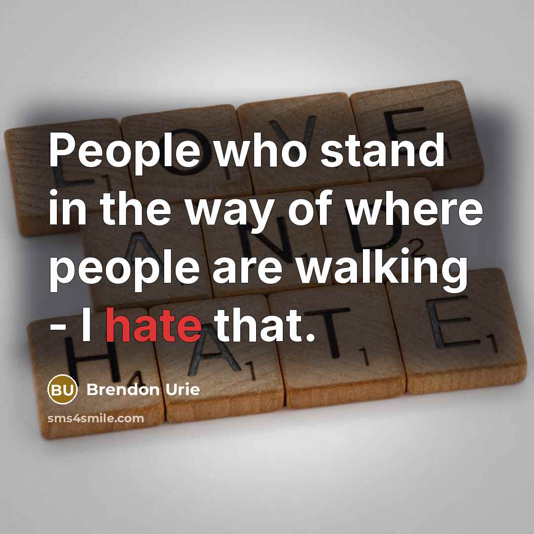 “People who stand in the way of where people are…” quote by Brendon Urie