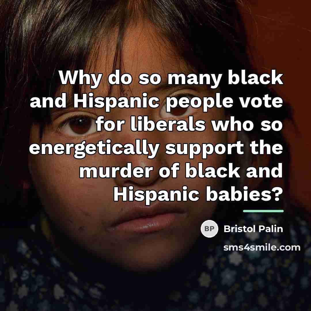 “Why do so many black and Hispanic people vote for…” quote by Bristol Palin