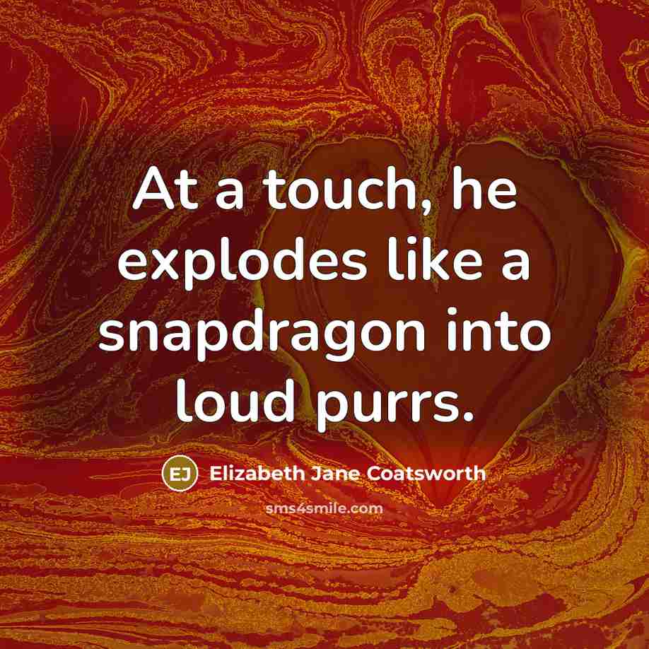 “At a touch, he explodes like a snapdragon into loud…” quote by Elizabeth Jane Coatsworth