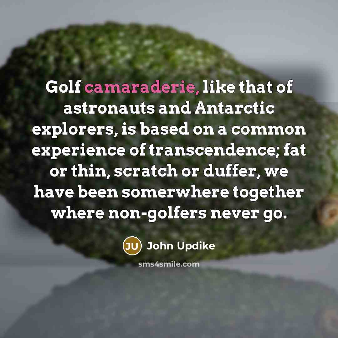 “Golf camaraderie, like that of astronauts and Antarctic explorers, is…” quote by John Updike