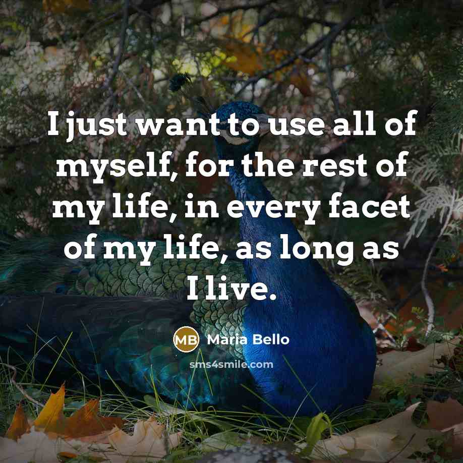 “I just want to use all of myself, for the…” quote by Maria Bello