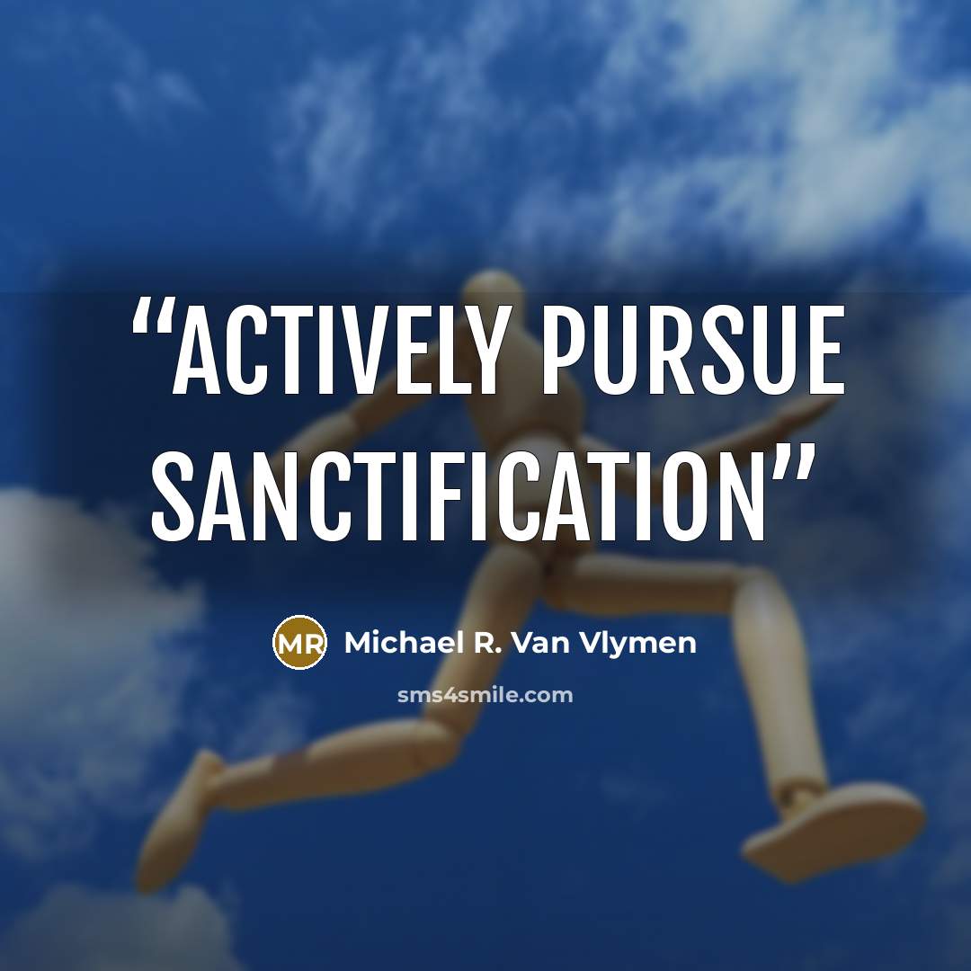 “Actively pursue sanctification” quote by Michael R. Van Vlymen