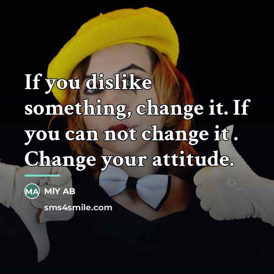 “If you dislike something, change it. If you can not…” quote by MlY AB