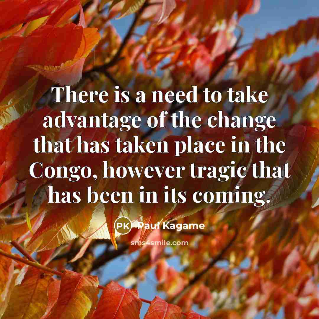 “There is a need to take advantage of the change…” quote by Paul Kagame