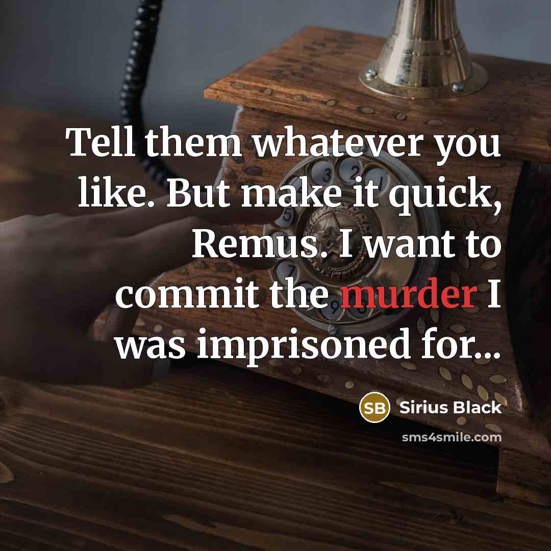 “Tell them whatever you like. But make it quick, Remus.…” quote by Sirius Black