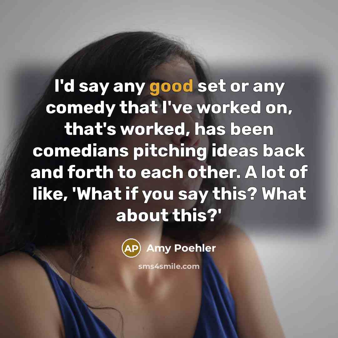 “I'd say any good set or any comedy that I've…” quote by Amy Poehler