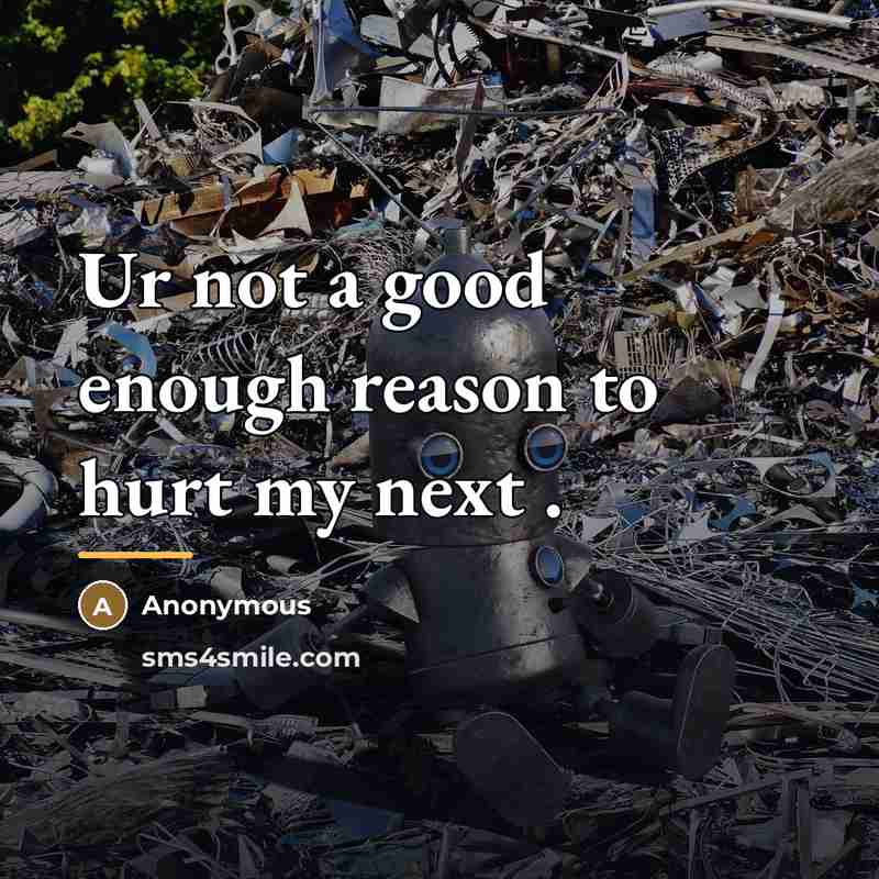 “Ur not a good enough reason to hurt my next…” quote by Anonymous