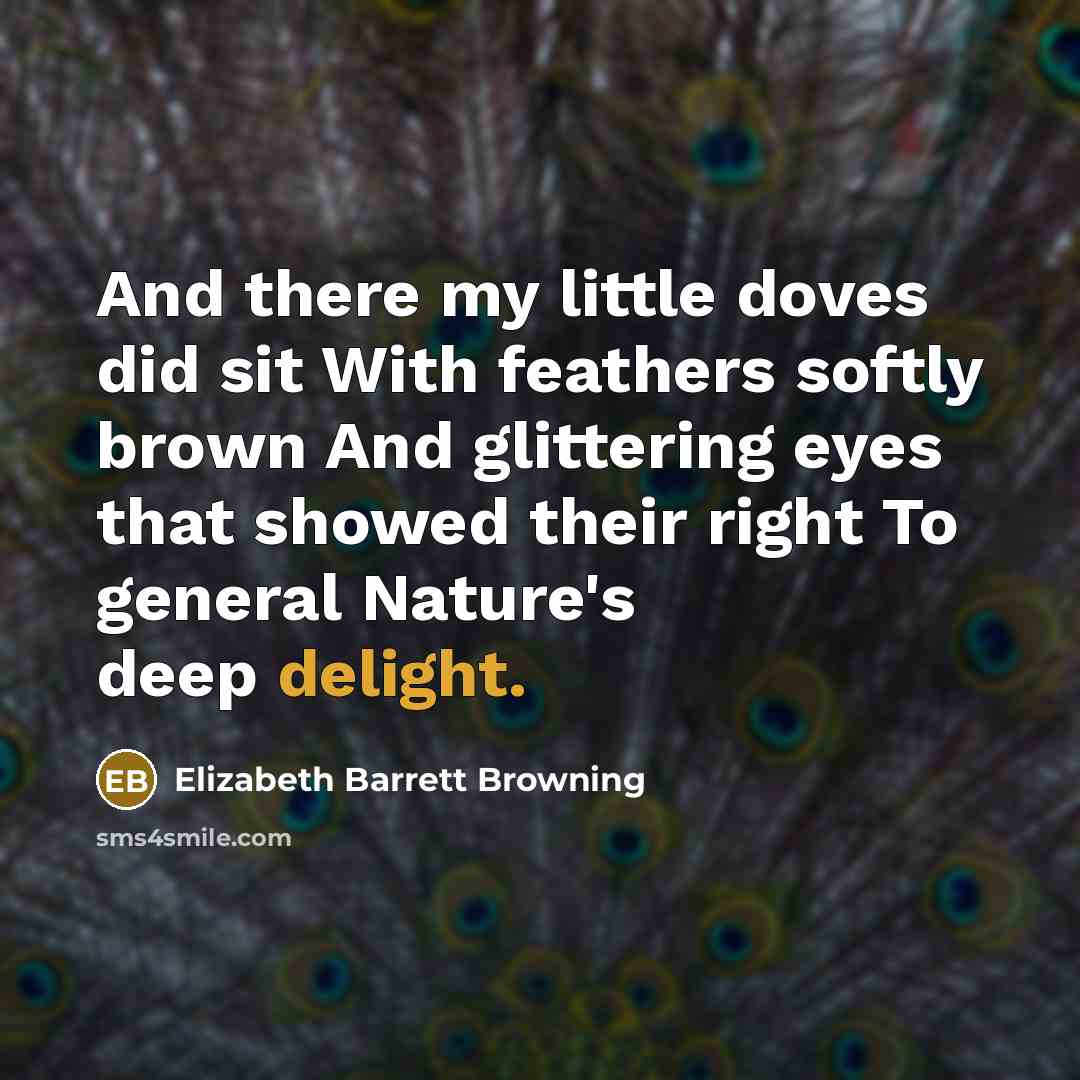 “And there my little doves did sit With feathers softly…” quote by Elizabeth Barrett Browning