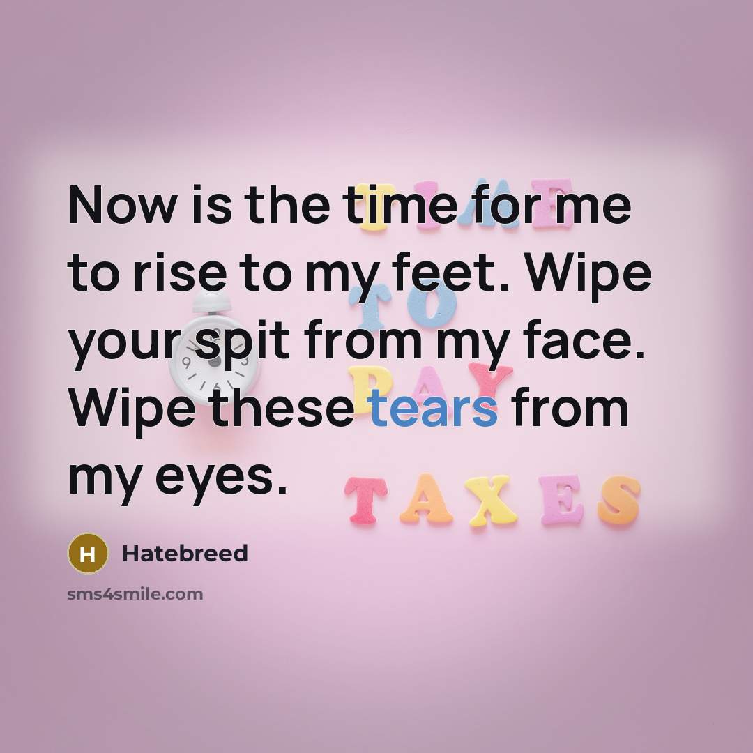 “Now is the time for me to rise to my…” quote by Hatebreed