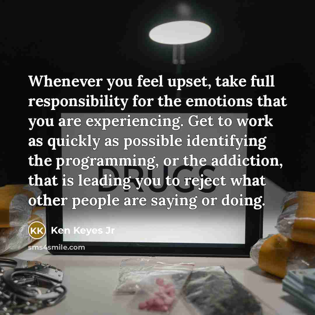 “Whenever you feel upset, take full responsibility for the emotions…” quote by Ken Keyes Jr