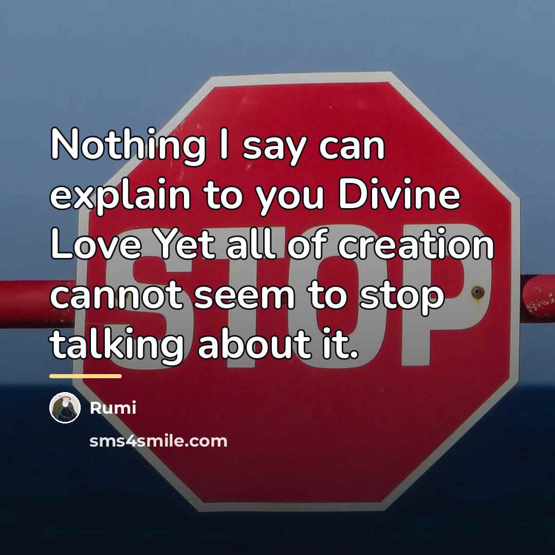 “Nothing I say can explain to you Divine Love Yet…” quote by Rumi