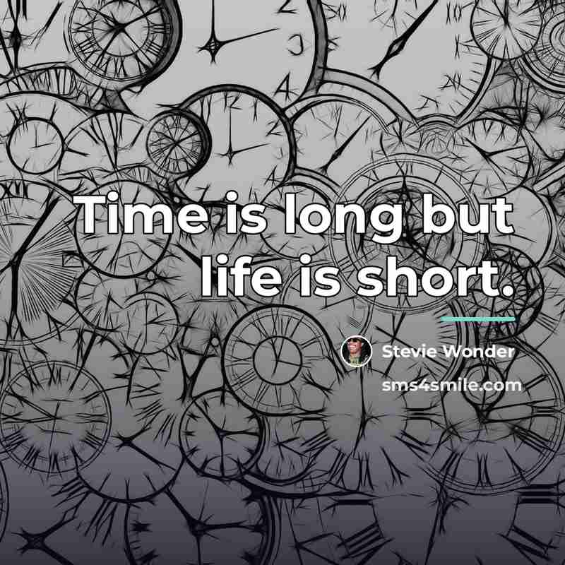 “Time is long but life is short.…” quote by Stevie Wonder