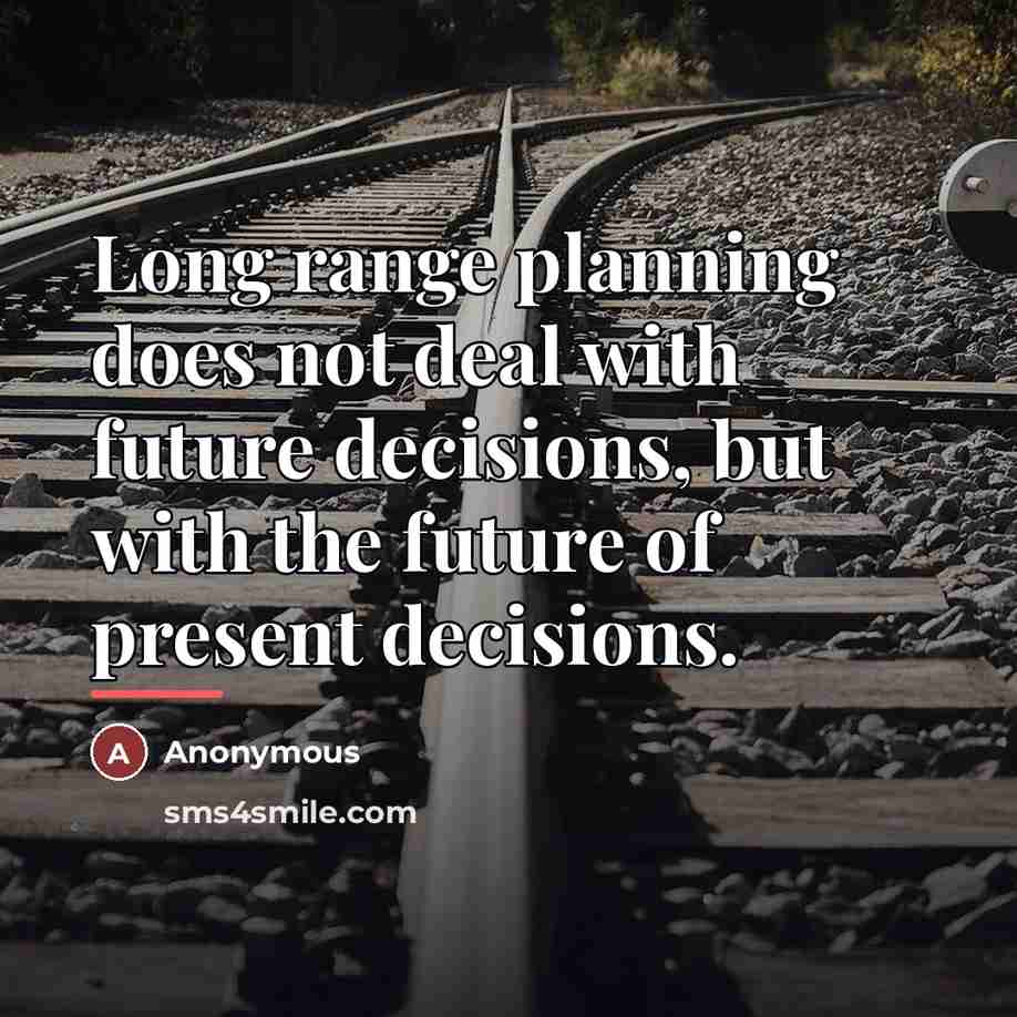 “Long range planning does not deal with future decisions, but…” quote by Anonymous