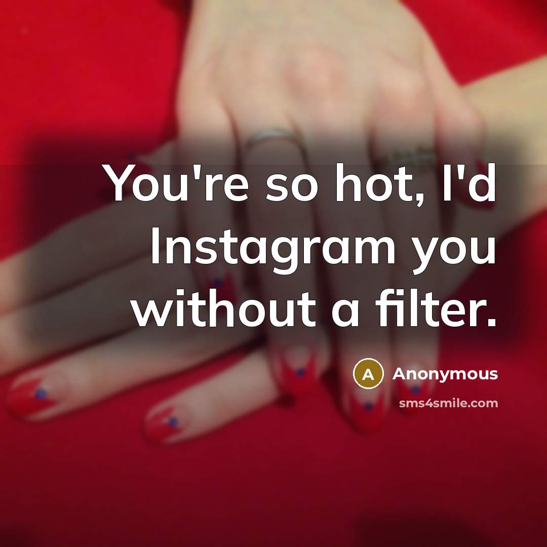 “You're so hot, I'd Instagram you without a filter.…” quote by Anonymous