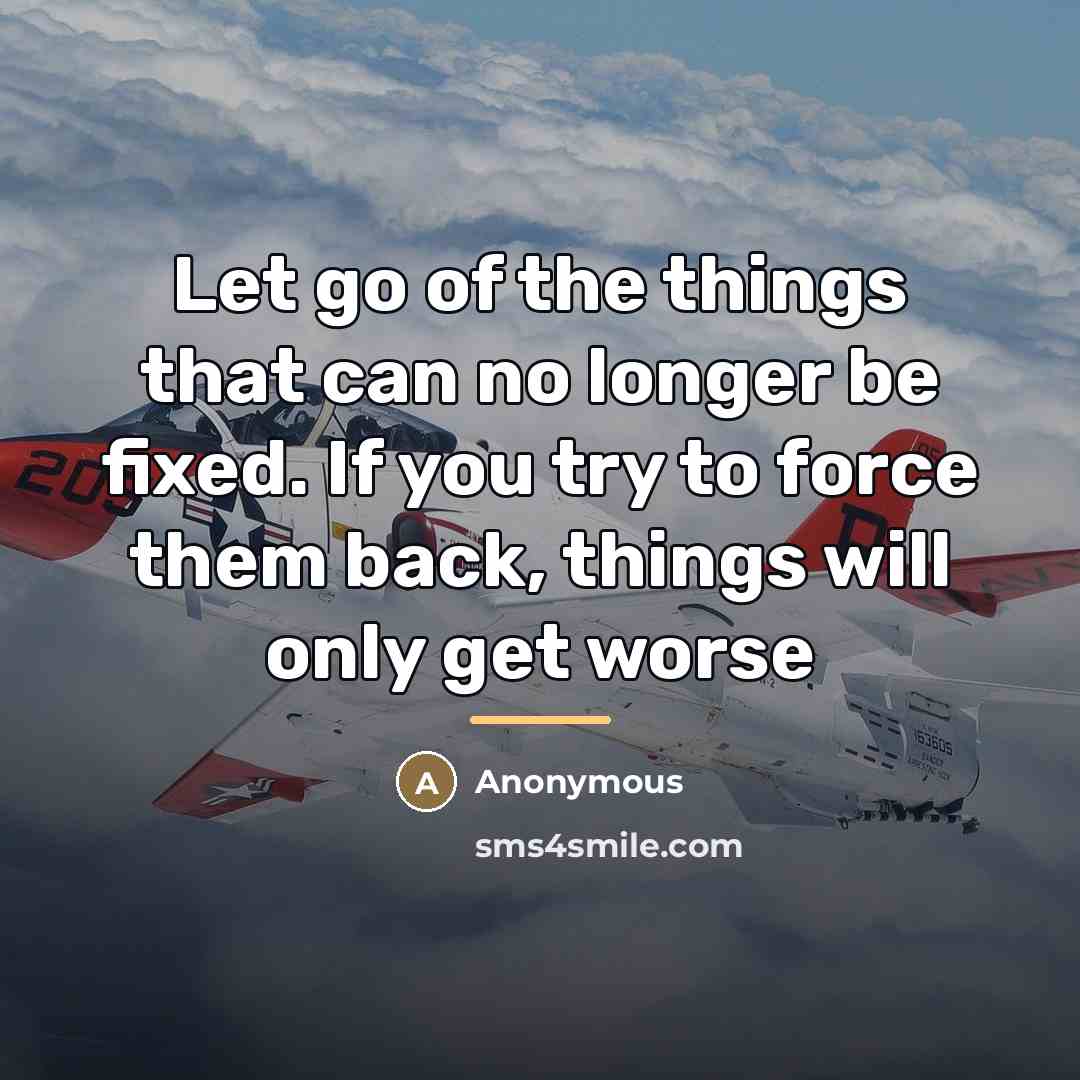 “Let go of the things that can no longer be…” quote by Anonymous