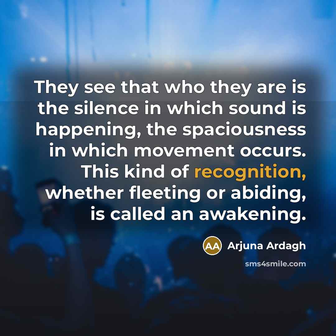 “They see that who they are is the silence in…” quote by Arjuna Ardagh