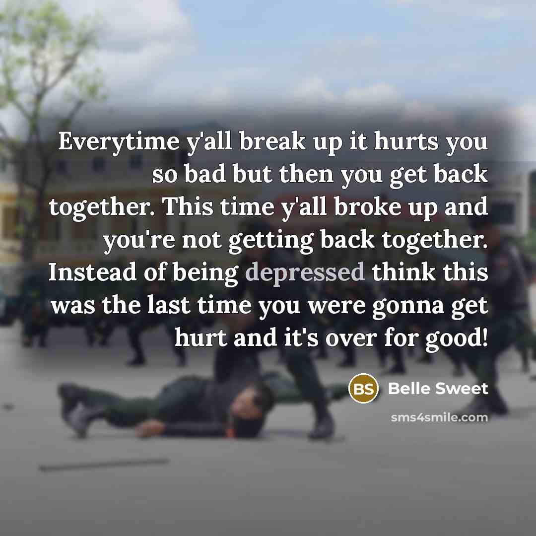 “Everytime y'all break up it hurts you so bad but…” quote by Belle Sweet