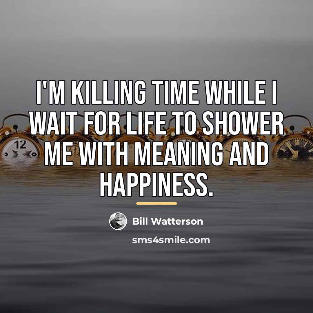 “I'm killing time while I wait for life to shower…” quote by Bill Watterson