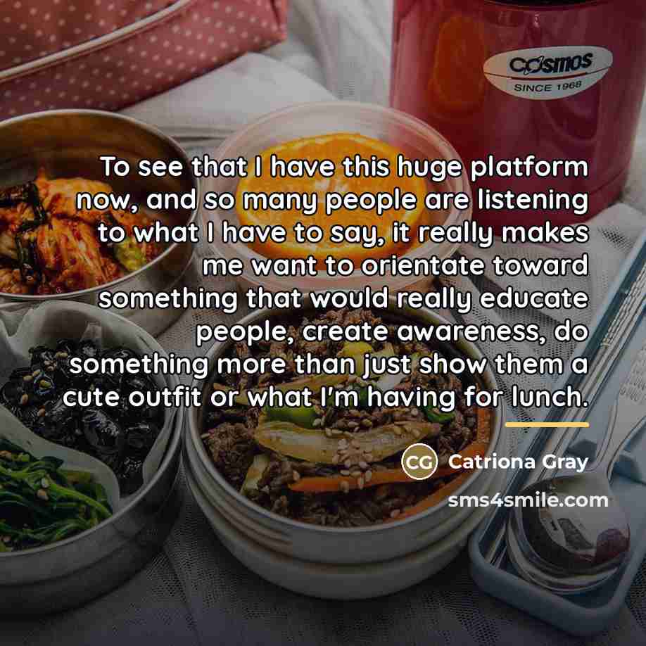 “To see that I have this huge platform now, and…” quote by Catriona Gray