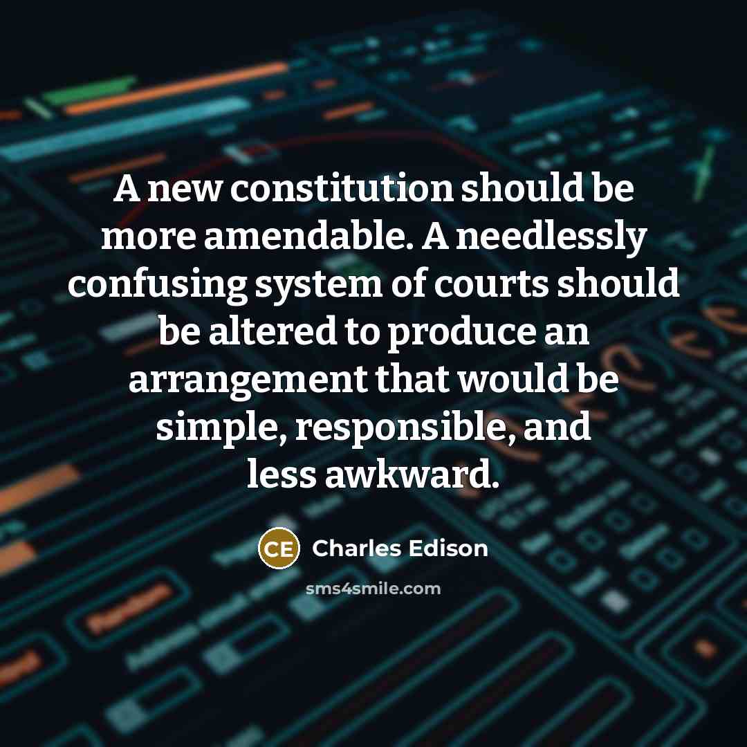 “A new constitution should be more amendable. A needlessly confusing…” quote by Charles Edison