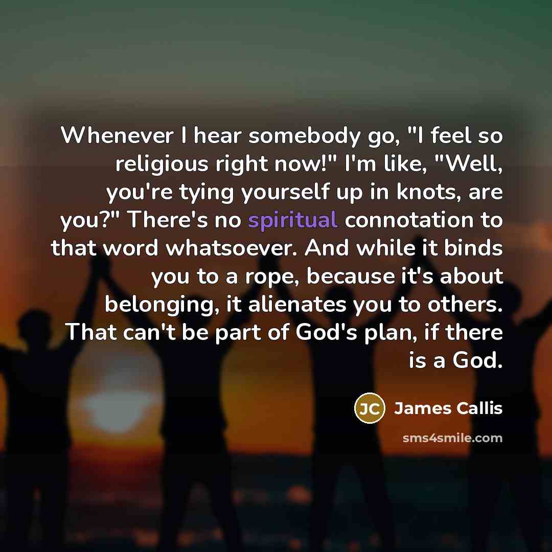“Whenever I hear somebody go, "I feel so religious right…” quote by James Callis