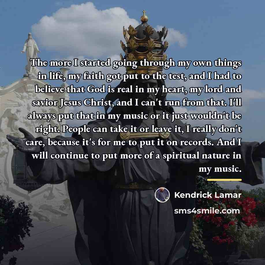 “The more I started going through my own things in…” quote by Kendrick Lamar