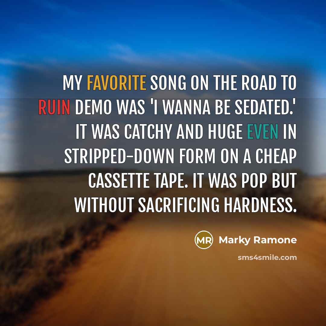 “My favorite song on the Road to Ruin demo was…” quote by Marky Ramone