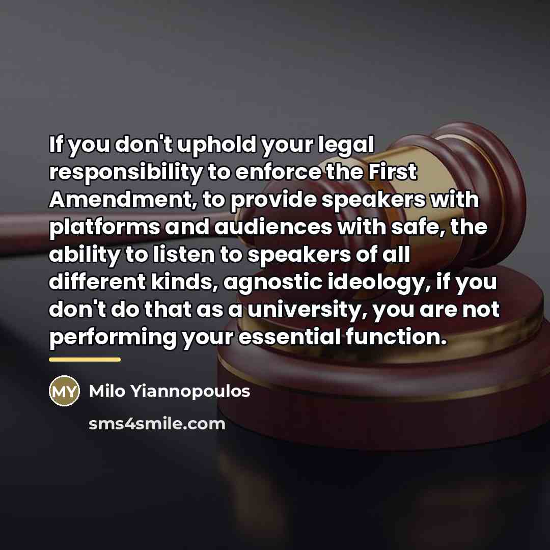 “If you don't uphold your legal responsibility to enforce the…” quote by Milo Yiannopoulos
