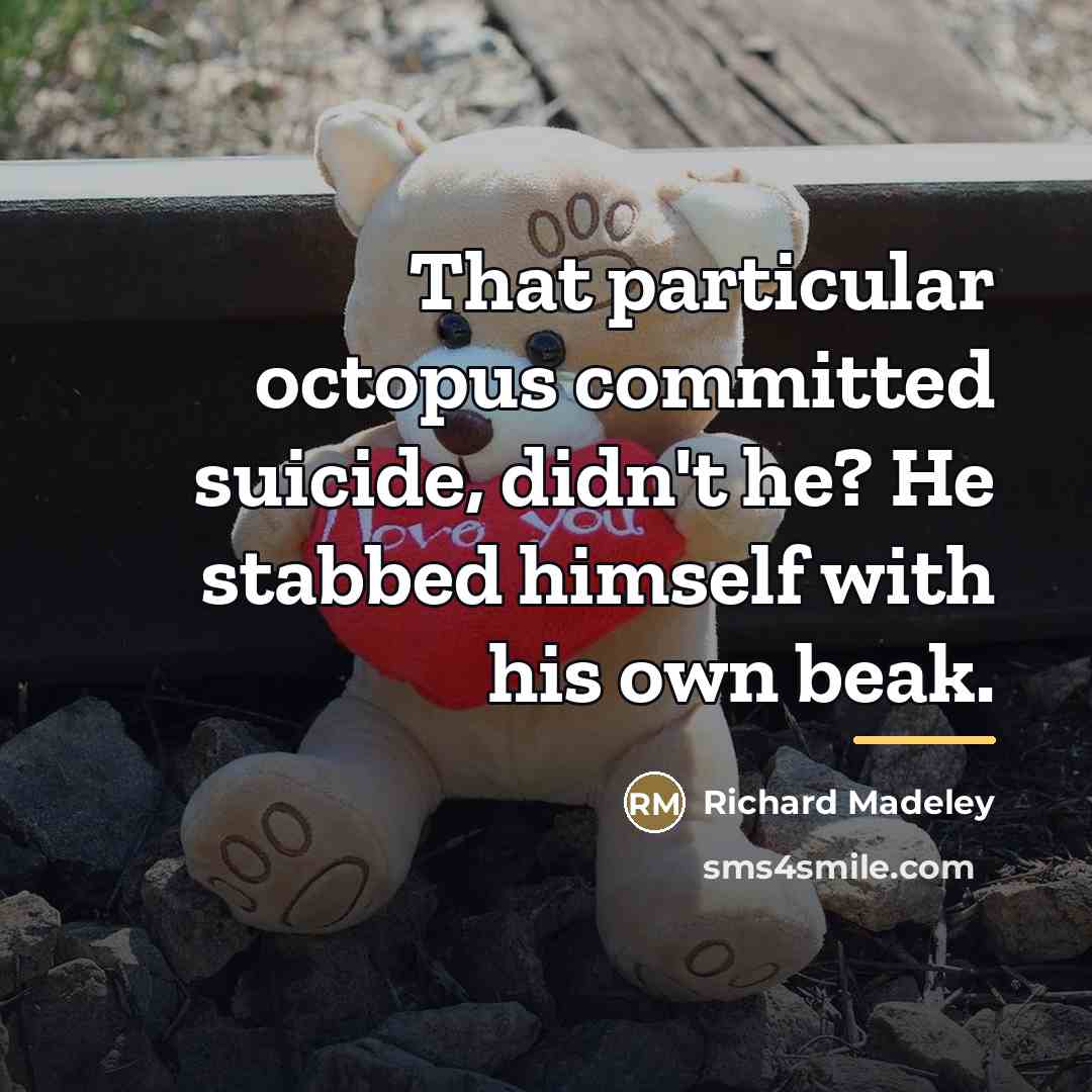 “That particular octopus committed suicide, didn't he? He stabbed himself…” quote by Richard Madeley