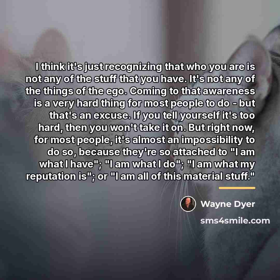 “I think it's just recognizing that who you are is…” quote by Wayne Dyer