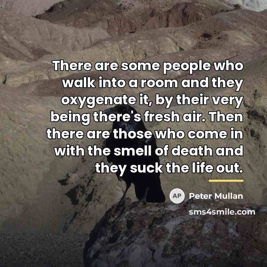 “There are some people who walk into a room and…” quote by Peter Mullan