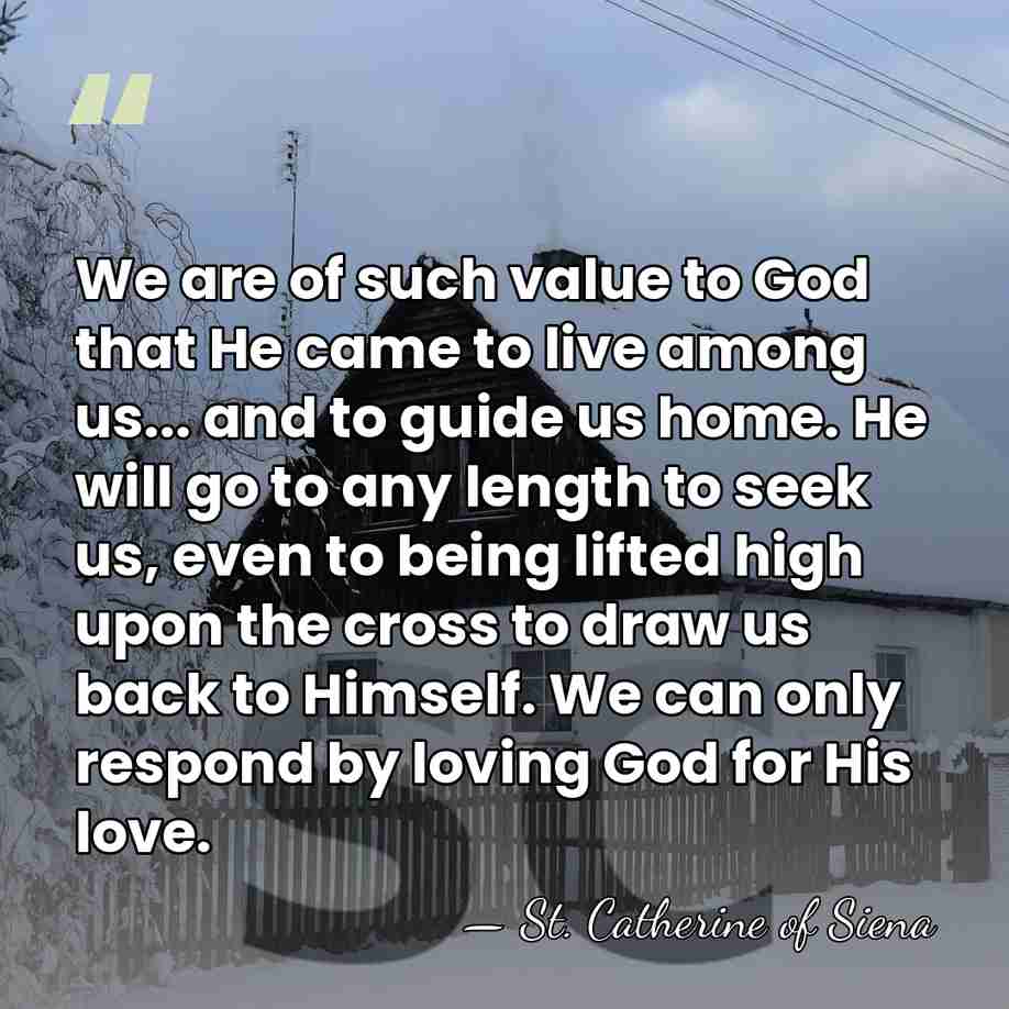 We are of such value to God that He came to live&hellip; - St. Catherine of Siena