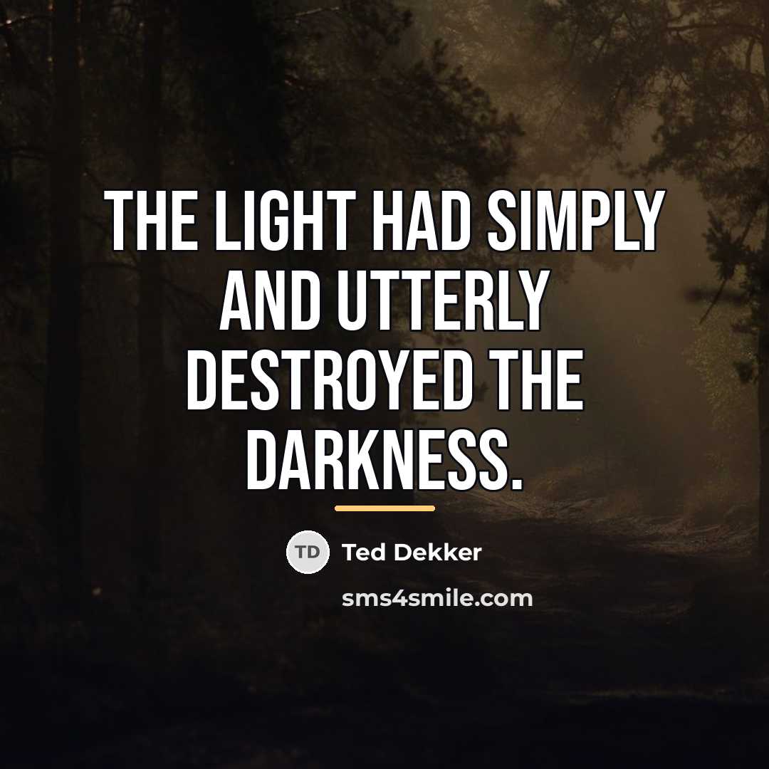 “The light had simply and utterly destroyed the darkness.…” quote by Ted Dekker