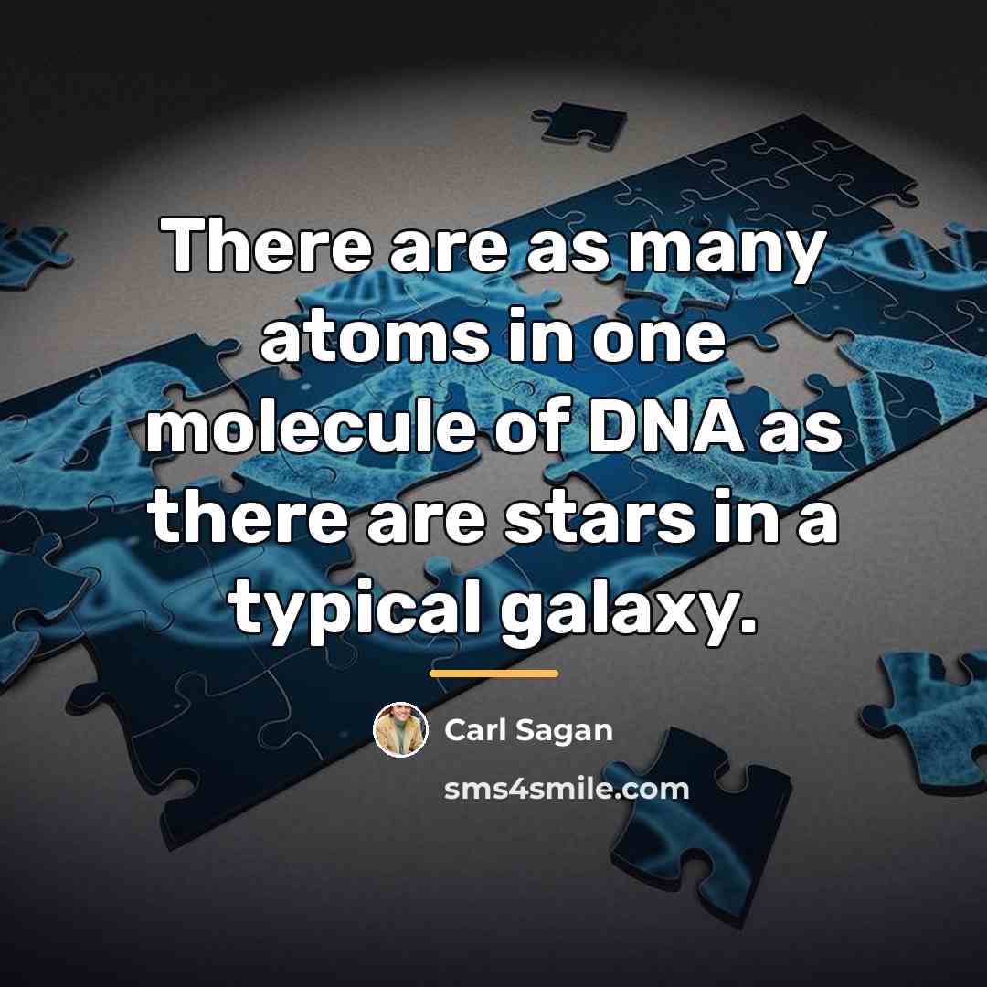 “There are as many atoms in one molecule of DNA…” quote by Carl Sagan