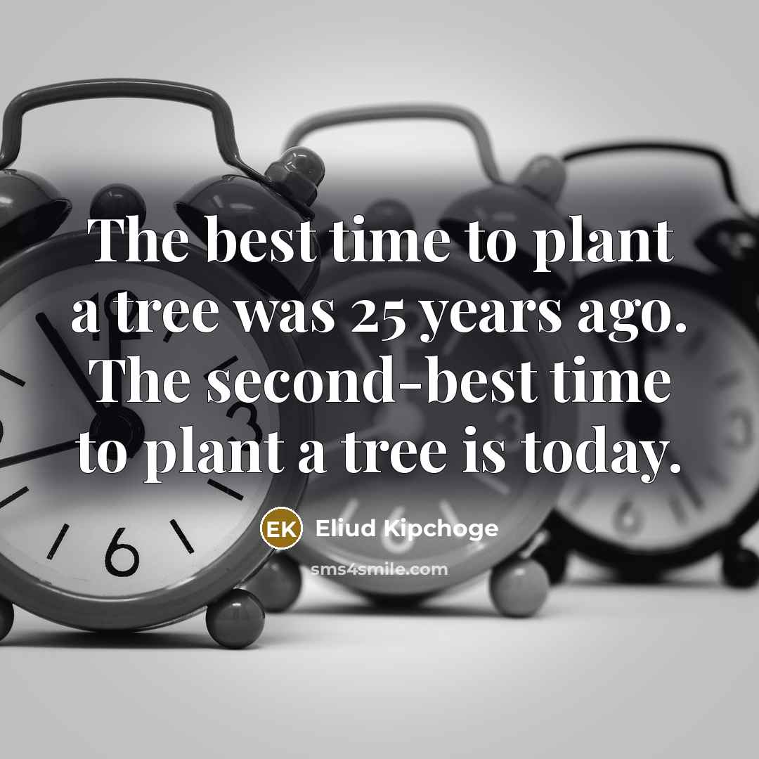 “The best time to plant a tree was 25 years…” quote by Eliud Kipchoge