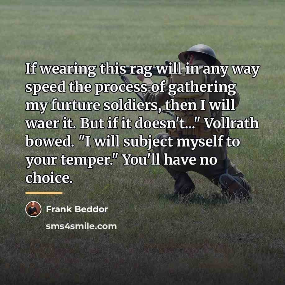 “If wearing this rag will in any way speed the…” quote by Frank Beddor
