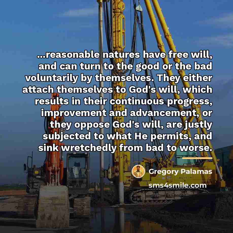 “...reasonable natures have free will, and can turn to the…” quote by Gregory Palamas