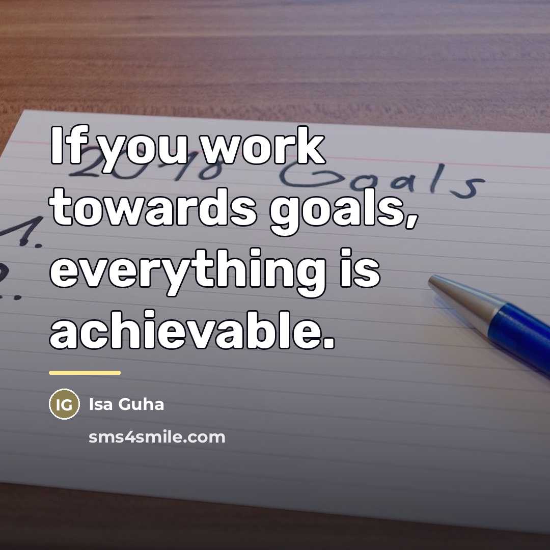 “If you work towards goals, everything is achievable.…” quote by Isa Guha